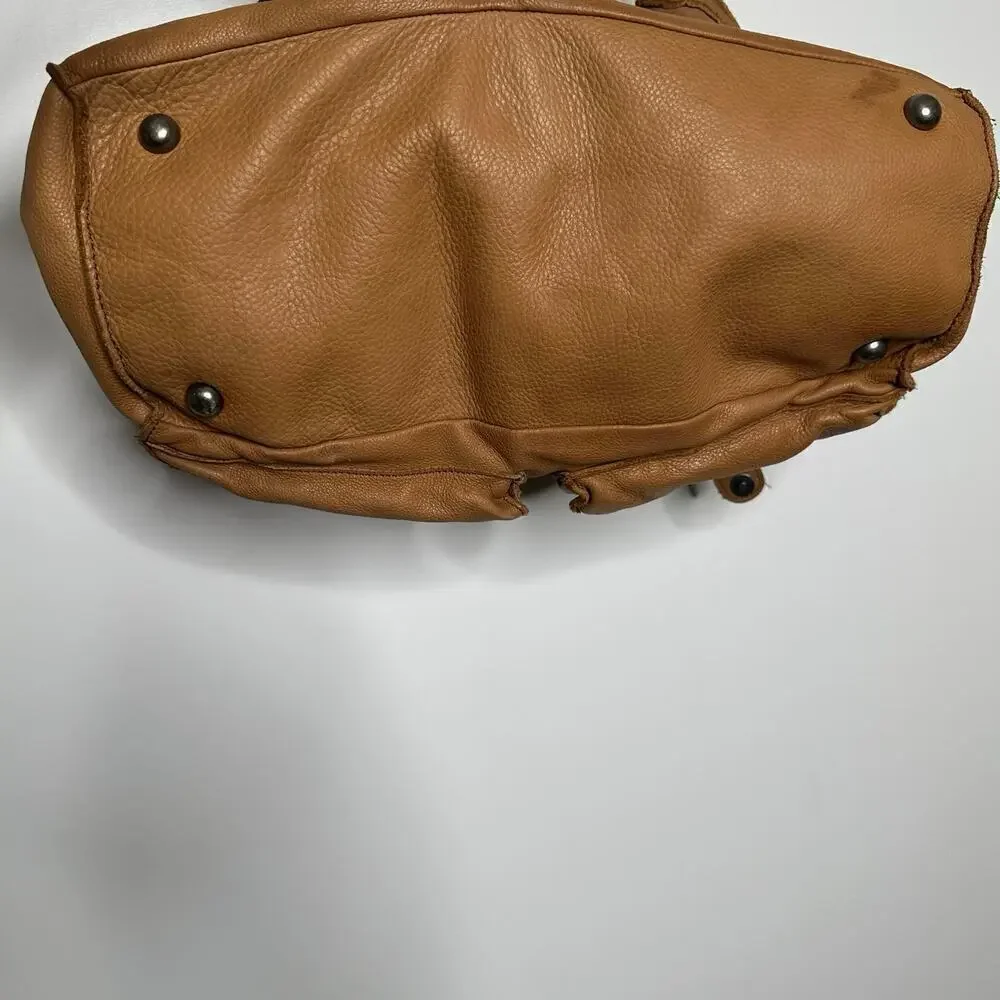Vanessa Bruno Cowskin Leather Bag Cognac